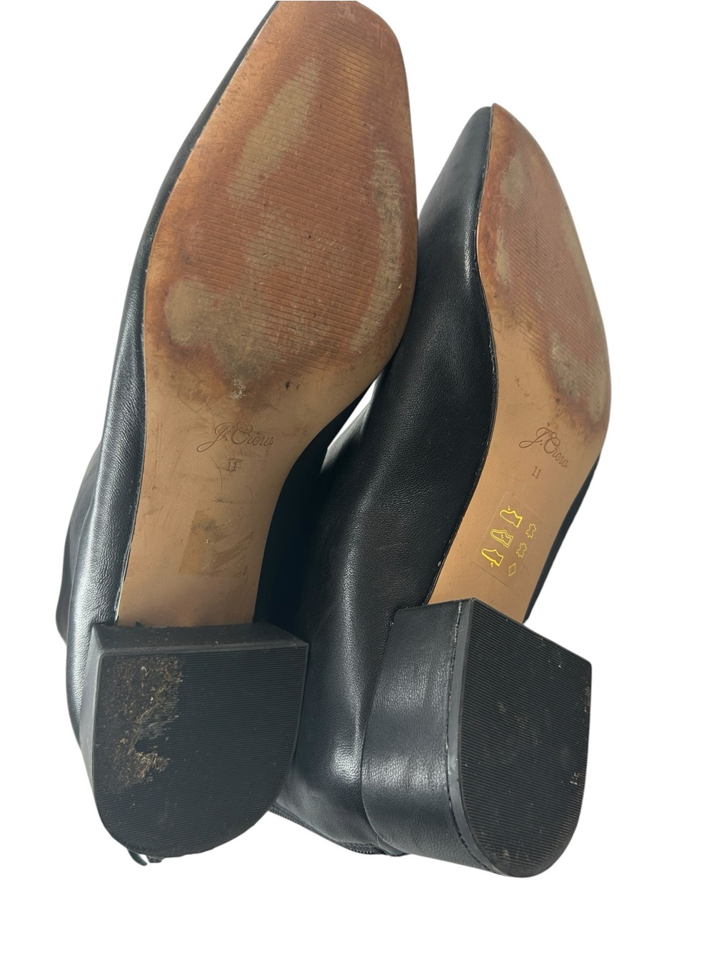 J. Crew Roxie center seam ankle boots leather BA736 Black Size 11 - Picture 7 of 8